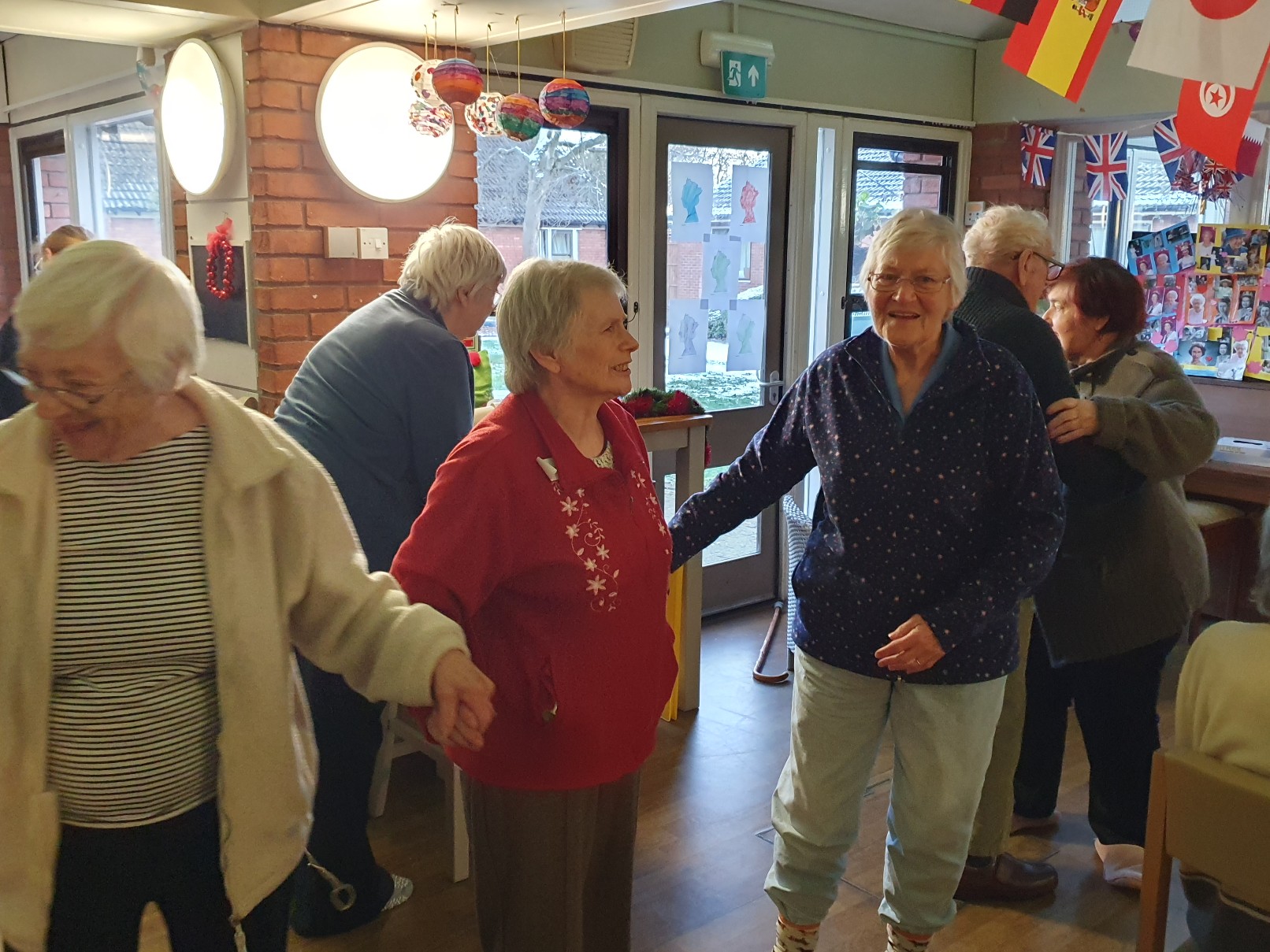 Residents dancing