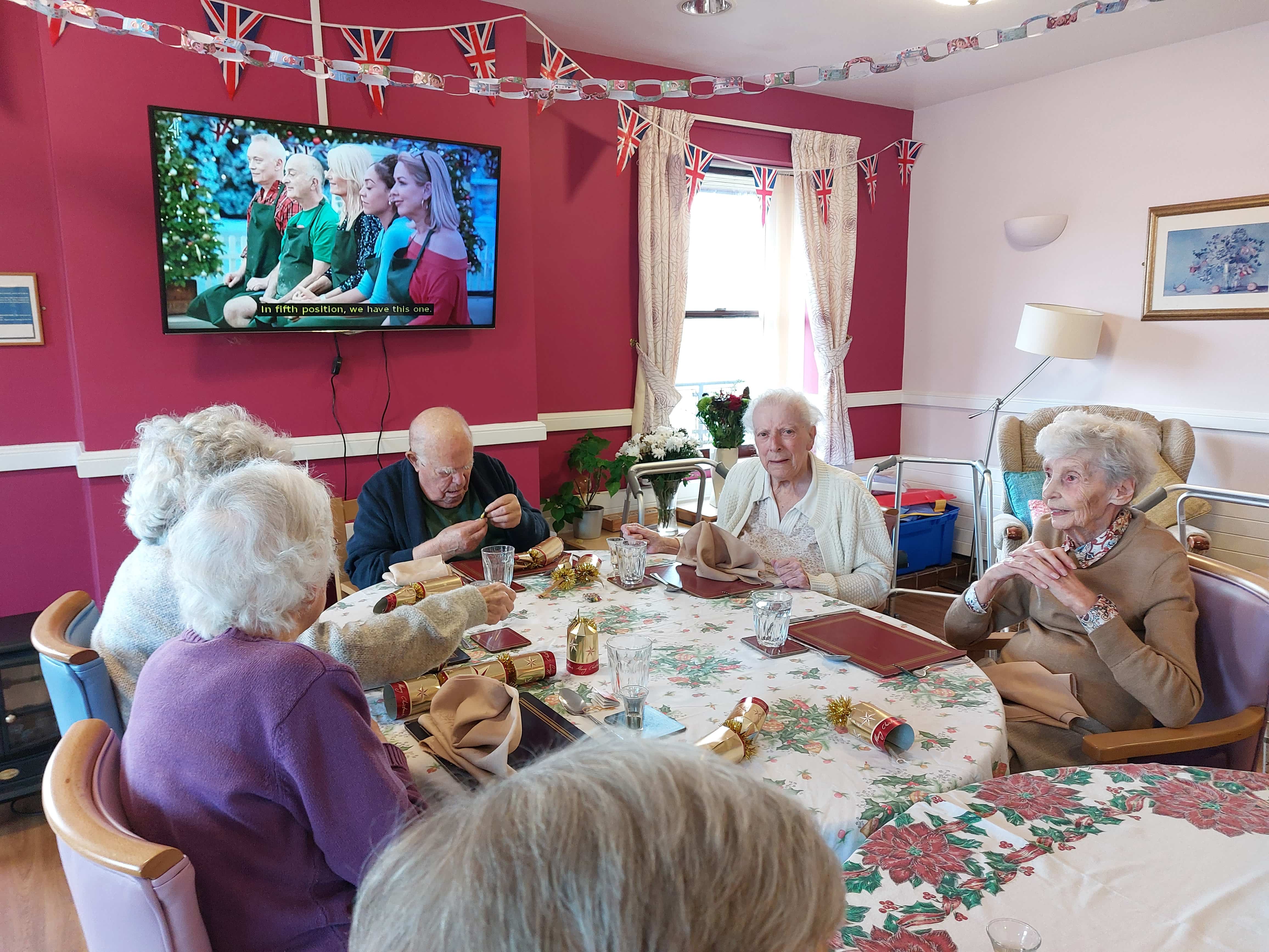 residents enjoying their Christmas lunch