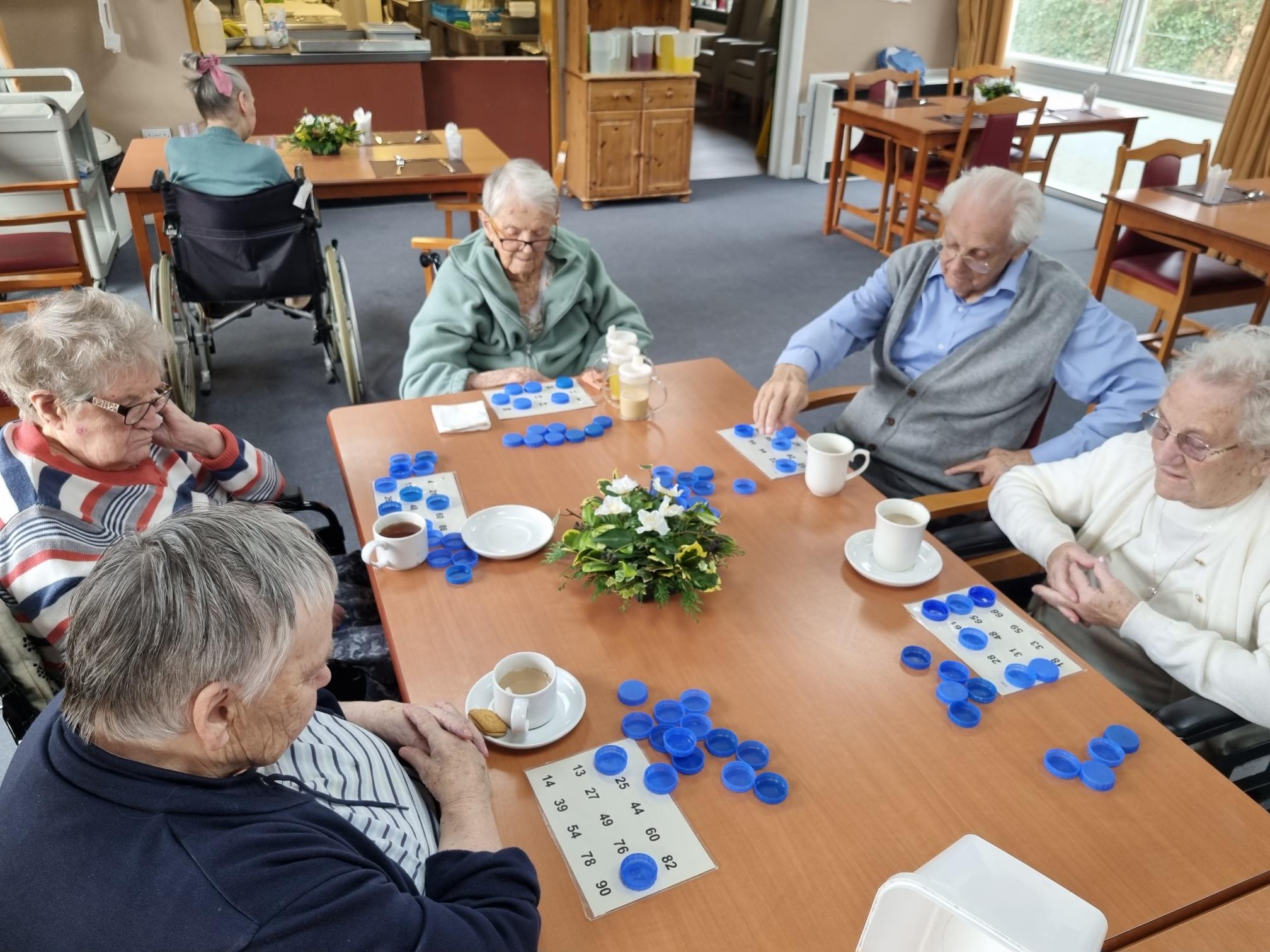 residents playing concentration games