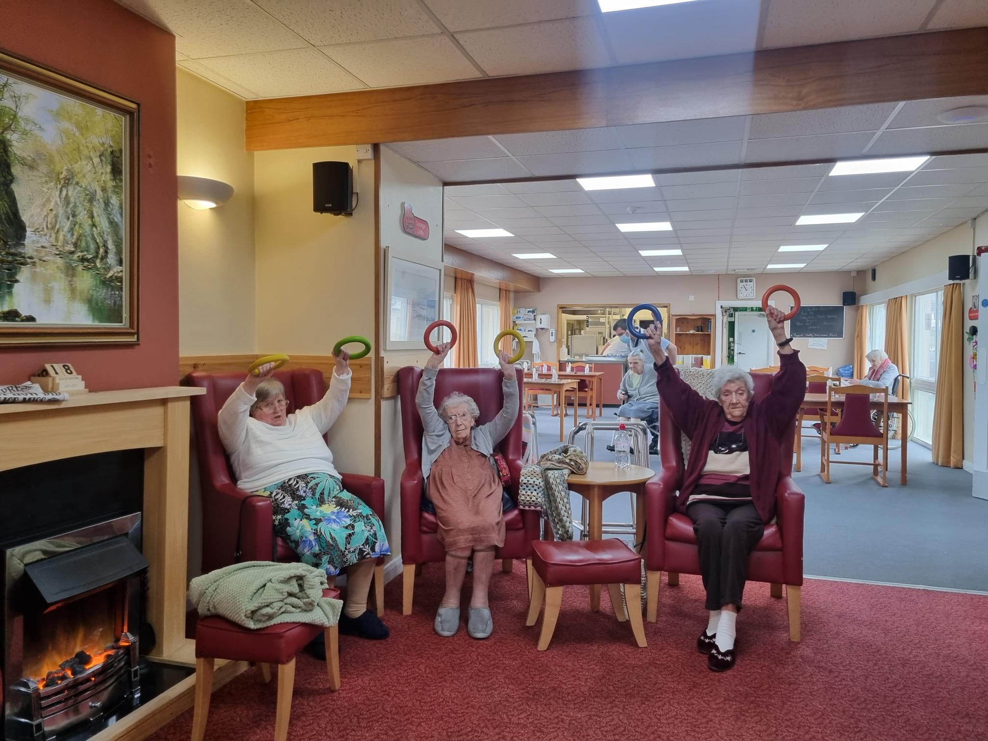 residents taking part in fitness activities 