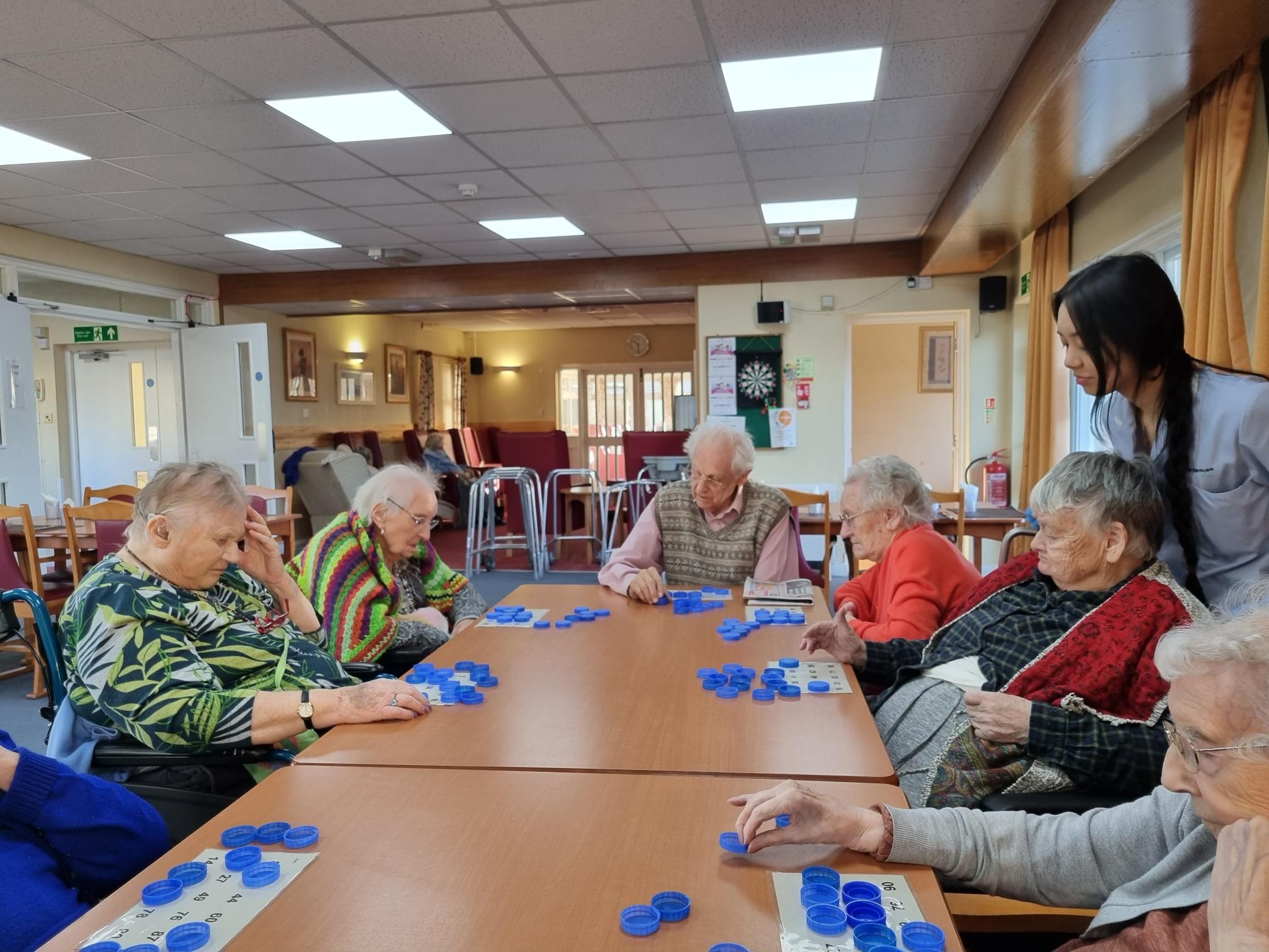 residents playing bingo
