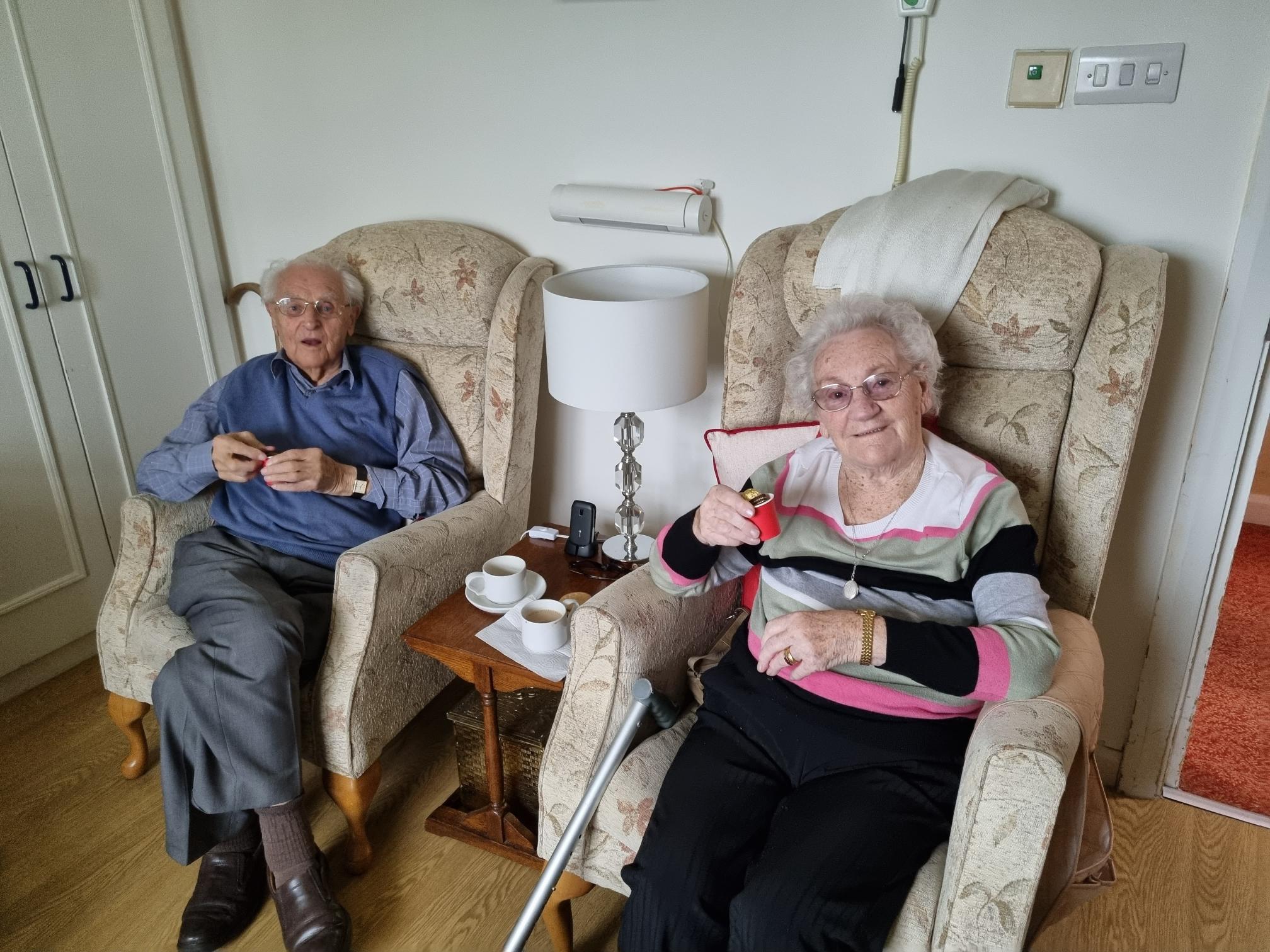 residents with their chocolate 