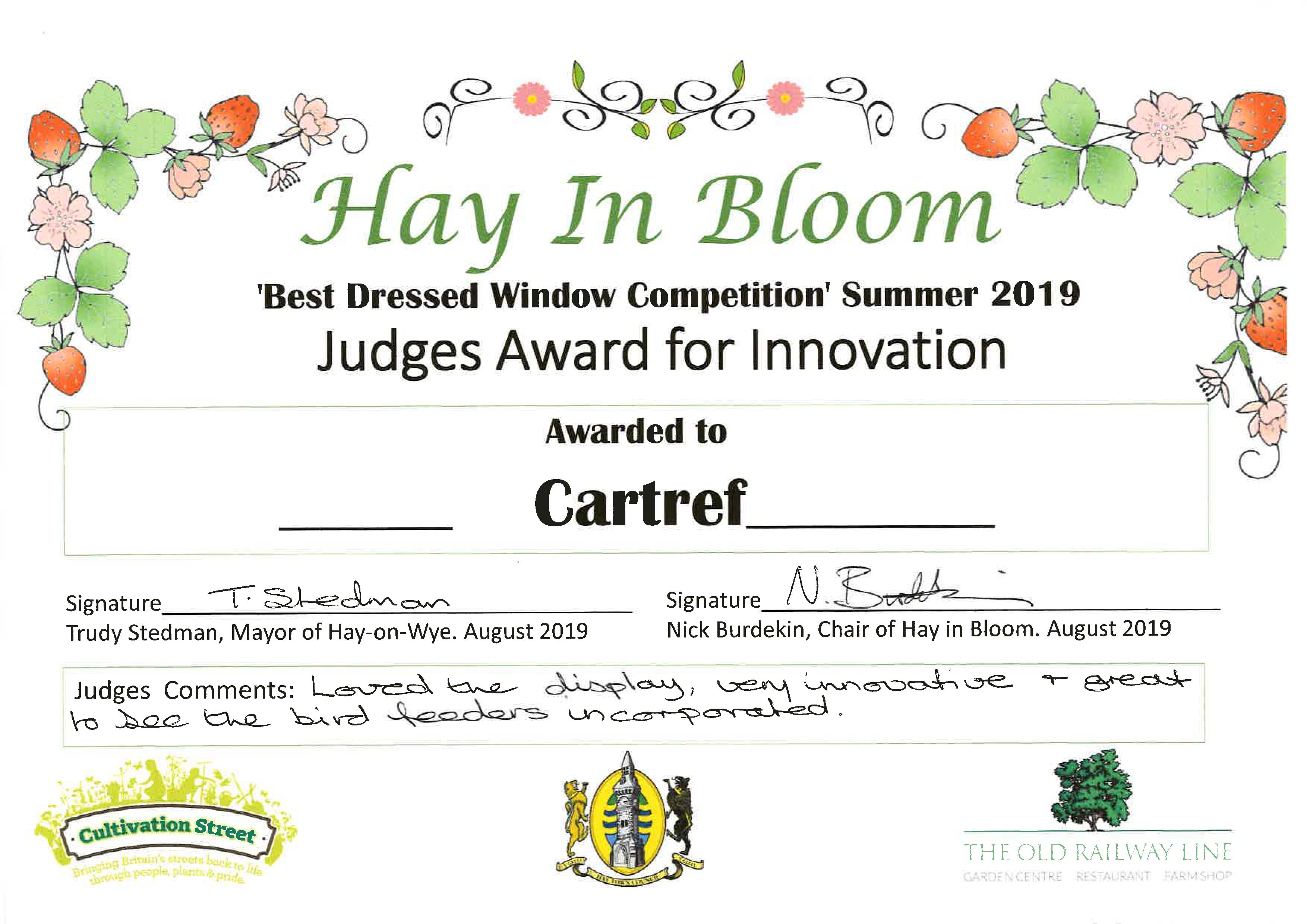 Bloom certificate
