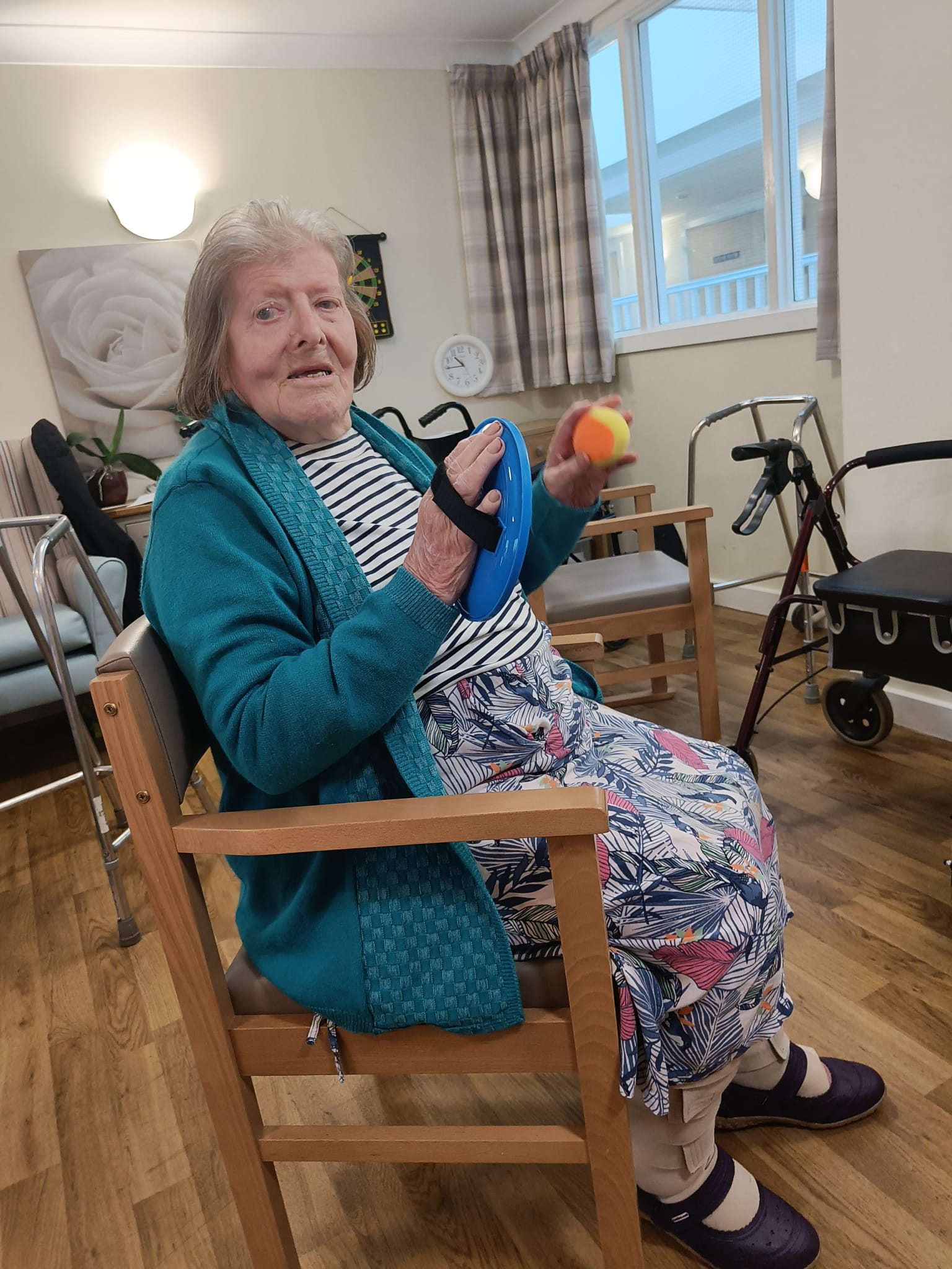 care home residents playing games