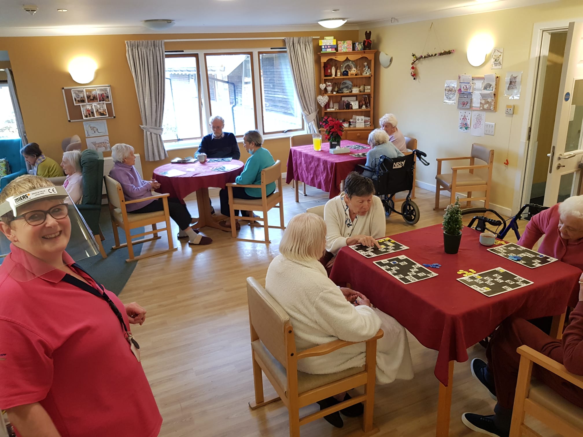 residents playing bingo