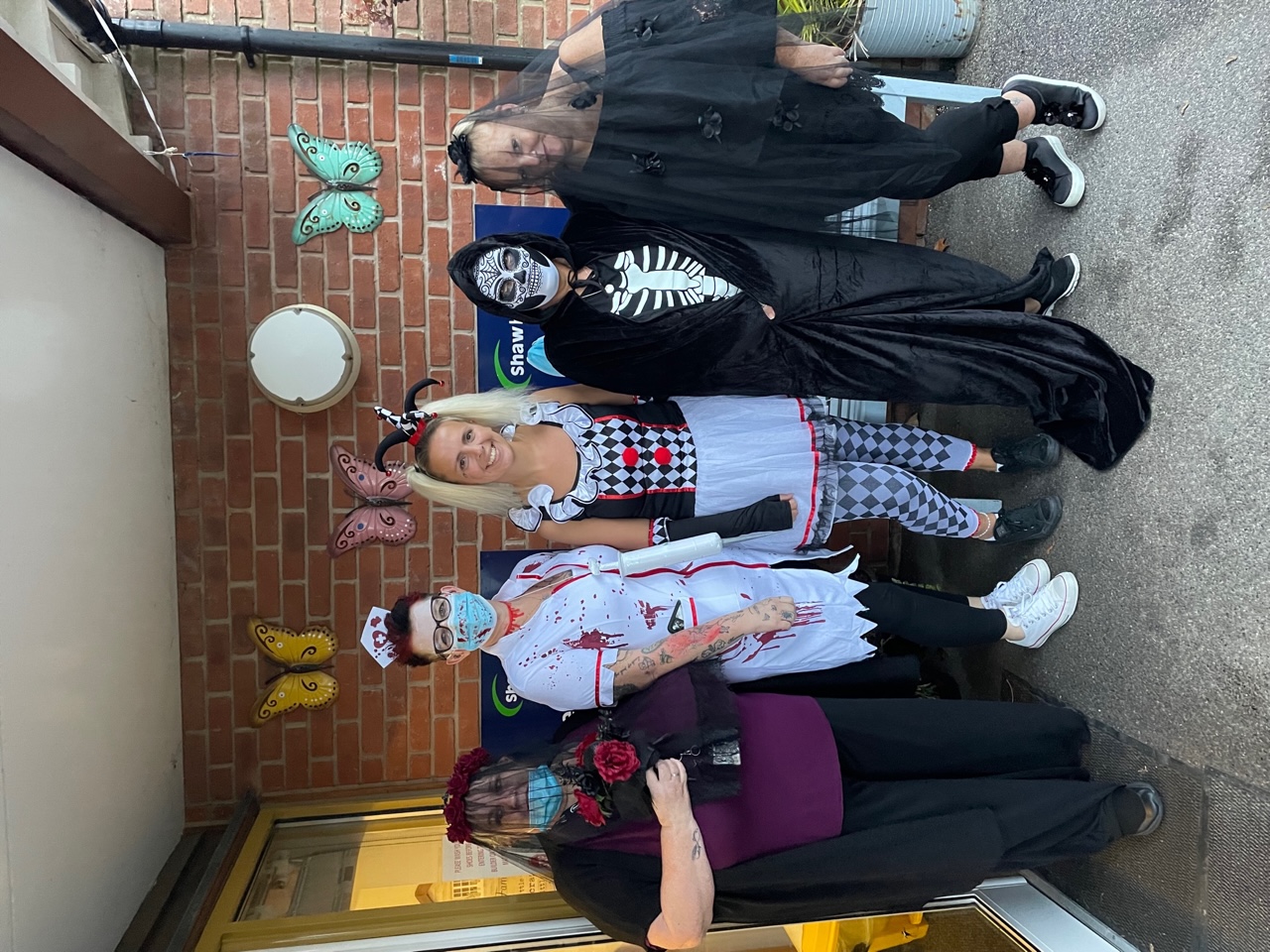 Employees at Warmere dressed up for Halloween 