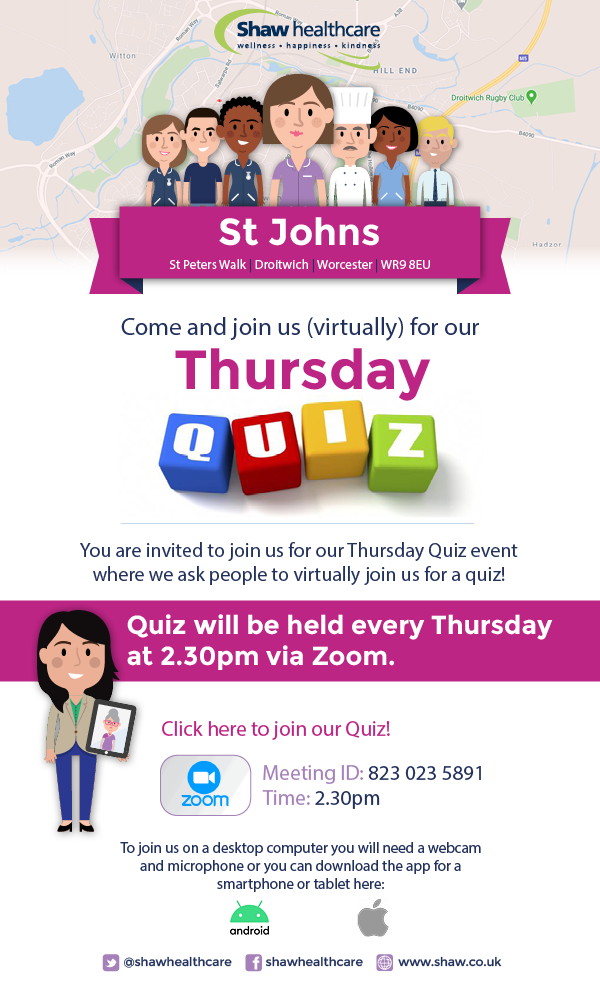 St Johns Thursday Quiz Invite