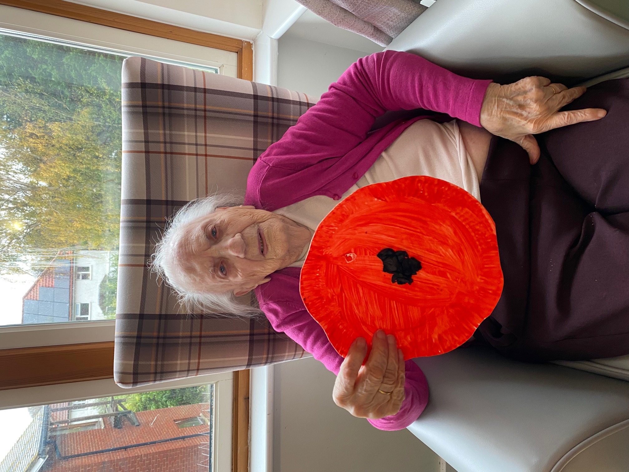 care home residents with Poppies arts and crafts