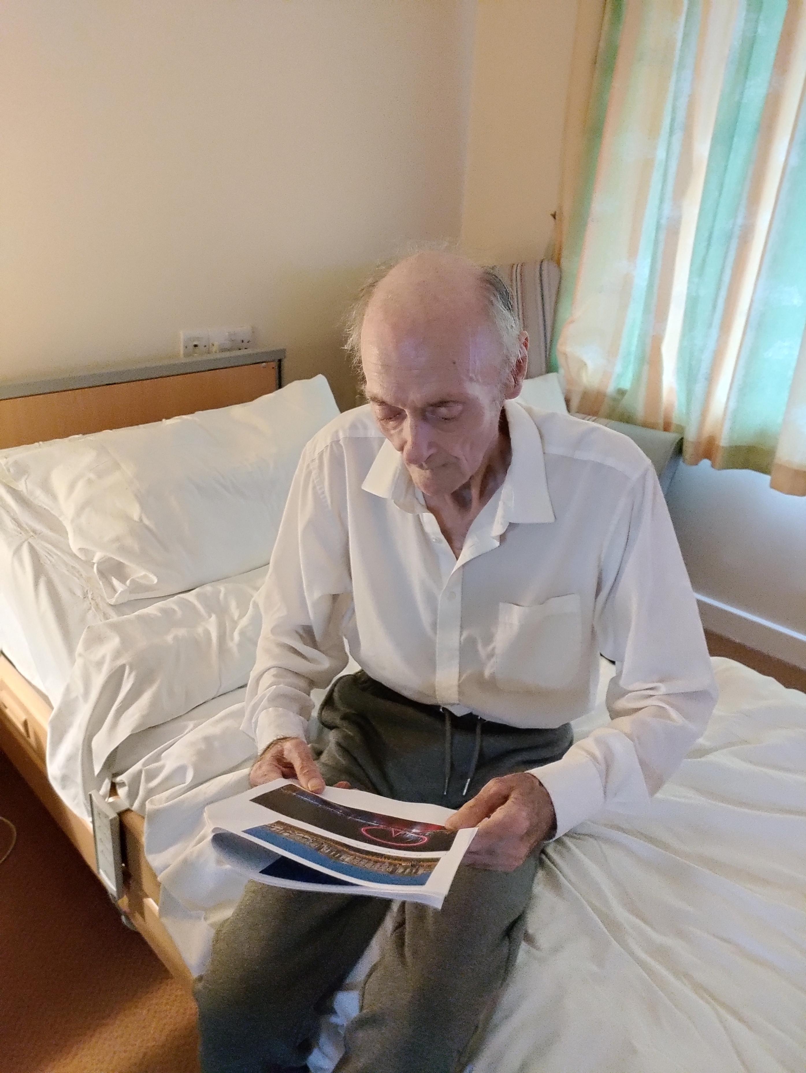 resident taking part in a picture quiz 