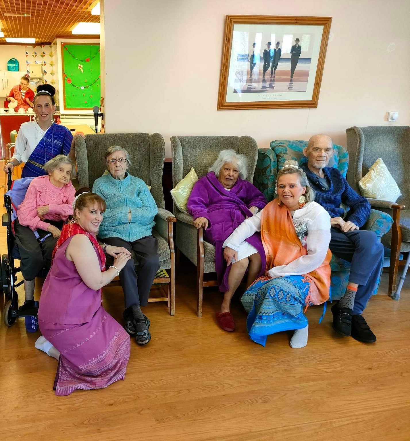 Thai dancers with residents