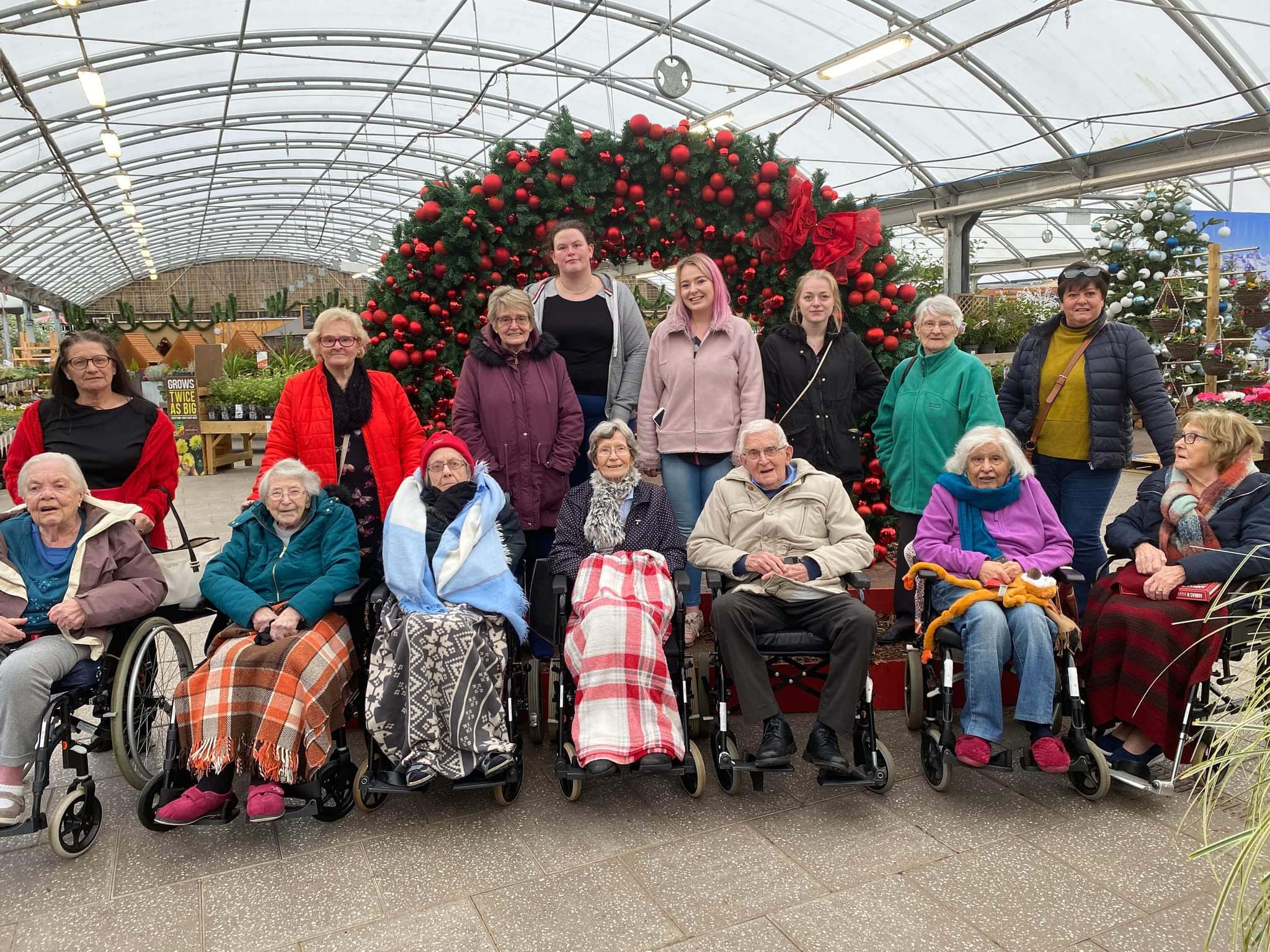 residents and employees at garden center 