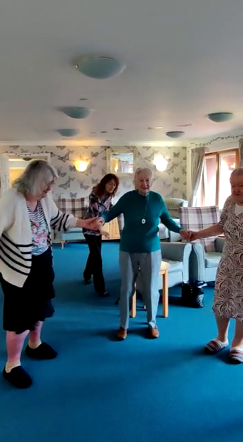 residents having a dance 